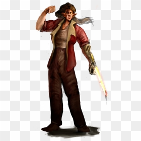 A Person With Tusks And Long Hair Wearing A Red Jacket - Action Figure, HD Png Download - spaceships png