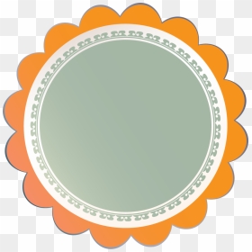 Orange Flower Outline Badge With Gray Round - Blue Circle Frame Design, HD Png Download - badge outline png