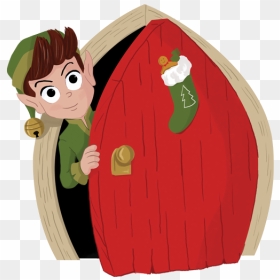 Red Christmas Door Clipart, HD Png Download - christmas elves png