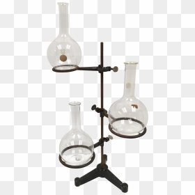 Antique Chemistry Lab Stand With Glass Beakers - Ceramic, HD Png Download - laboratory png