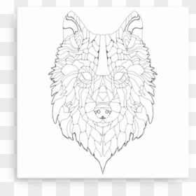 Wolf Art Picture Outline - Sketch, HD Png Download - wolf art png