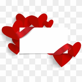 Heart Banner Png - Banner Valentines Day Png, Transparent Png - heart banner png