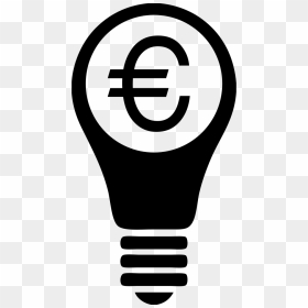 Light Bulb With Euro Symbol - Light Bulb Icon, HD Png Download - euro symbol png