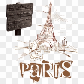 Transparent Eiffel Tower Drawing Png - Illustration, Png Download - eiffel tower vector png