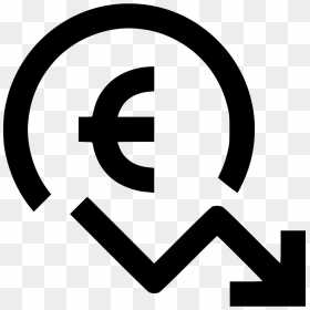 Euro Decreasing - Decrease Money Icon Png, Transparent Png - euro symbol png