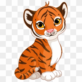 Baby-tiger - Cute Cartoon Tiger Cub, HD Png Download - tigre png