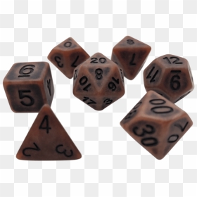 Plastic Set Of 7 Polyhedral Rpg Dice For Dnd - Brown Dice Transparent, HD Png Download - dnd dice png