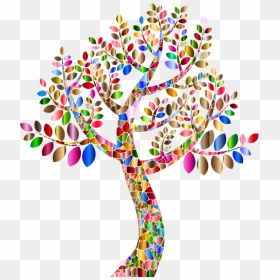 Flower,petal,tree - Colorful Heart Tree Clipart, HD Png Download - eucalyptus tree png