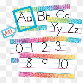 Tcr3052 Colorful Scribble Alphabet Line Bulletin Board - Paper, HD Png Download - scribble line png