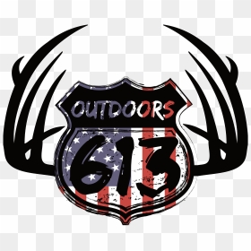 613 Outdoors Logo American Flag - Emblem, HD Png Download - american flag logo png