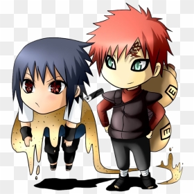#sasuke And Garra From Naruto Shippuden - Sasuke Y Gaara Chibi, HD Png Download - sasuke shippuden png
