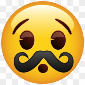 Mustache Emoji, HD Png Download - surprised face emoji png
