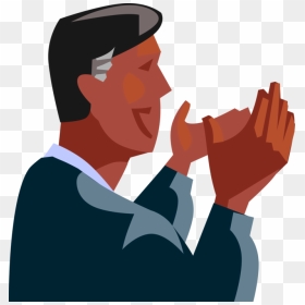 Vector Illustration Of Businessman Applauds In Approval - Illustration, HD Png Download - praise hands png