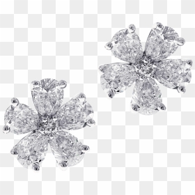 Flower Diamond Earrings Diamonds - Body Jewelry, HD Png Download - diamond earrings png