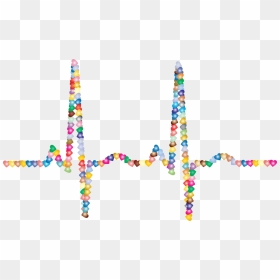 Art,symmetry,bead - Ekg Colorful, HD Png Download - heart pulse png