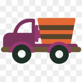 Car Clip Art Vector Cartoon Trolley - Pickup Truck, HD Png Download - truck tire png