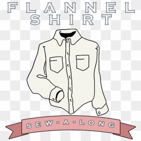Flannel Shirt Sew A Long Icon - Draw A Cowboy Shirt, HD Png Download - sewing button png