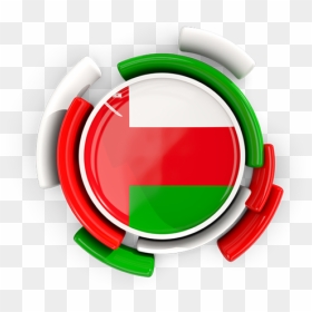 Round Flag With Pattern - Oman Flag Round Png, Transparent Png - oman flag png