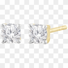 9kt Yellow Gold Diamond Earrings - Colored Gold, HD Png Download - diamond earrings png