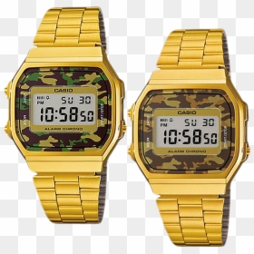 Image Of Casio Vintage Gold Camouflage Watch, HD Png Download - casio logo png