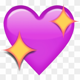 Purple Emoji Png - Pink Heart With Sparkles Emoji, Transparent Png - purple emoji png