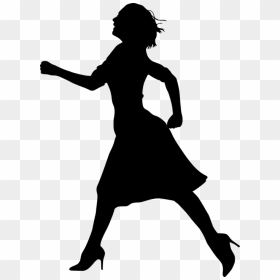 Running Woman Silhouette, HD Png Download - woman running png