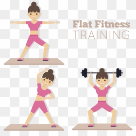 Olympic Weightlifting Cartoon - Woman Lifting Weights Cartoon, HD Png Download - motion png