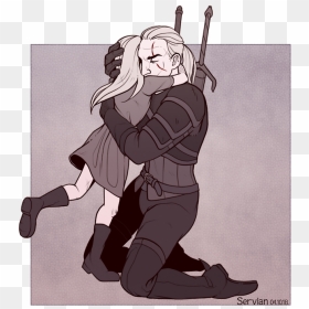 Geralt And Ciri By Servian-nya On Tumblr - Geralt Ciri, HD Png Download - geralt png