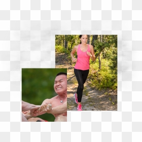 Woman Running And Man In Pain - Jogging, HD Png Download - woman running png