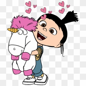Agnes Hugging Fluffy Unicorn - Agnes Despicable Me Drawing, HD Png Download - hugging png