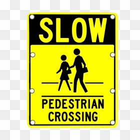 Transparent Railroad Crossing Clipart - Slow Pedestrian Crossing Clipart, HD Png Download - railroad crossing sign png