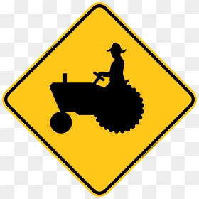 Transparent Railroad Crossing Sign Clipart - Warning Tractor Sign, HD Png Download - railroad crossing sign png