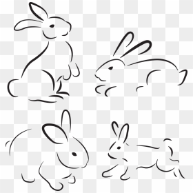 ลาย เส้น รูป กระต่าย, HD Png Download - rabbits png