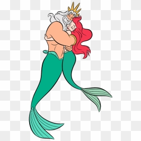 Ariels Sisters Clipart - King Triton And Ariel, HD Png Download - hugging png