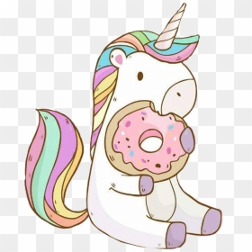 Kawaii Unicorn With Donut , Png Download - Unicornio Png, Transparent Png - kawaii unicorn png