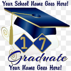 Blue Graduate Cap And Diploma Body Suit, HD Png Download - graduation cap and diploma png