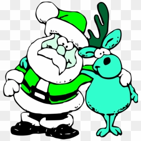 Santa Reindeer Clip Art - Xmas Clip Art Free, HD Png Download - hugging png