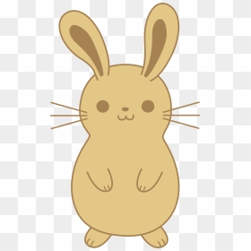 Cute Brown Bunny Rabbit - Simple Easter Bunny Cartoon, HD Png Download - rabbits png