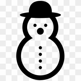 Snowman Of Rounded Shape With Rounded Hat - Snowman Png Black & White, Transparent Png - snowman hat png