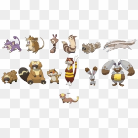 Rattata Sentret Zigzagoon Bidoof Patrat Bunnelby Yungoos, HD Png Download - bidoof png
