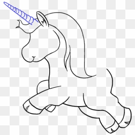 How To Draw Unicorn - Draw An Easy Unicorn, HD Png Download - kawaii unicorn png