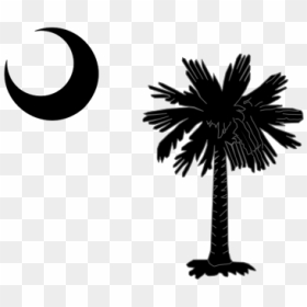 South Carolina State Flag Palmetto And Crescent Moon - South Carolina Flag Png, Transparent Png - crescent moon emoji png