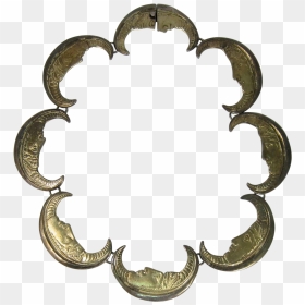 Vintage Crown Trifari Unusual Crescent Moon Face Necklace - Blume Symbol, HD Png Download - crescent moon emoji png