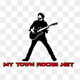 My Town Rocks With Sound Theory - Transparent Guitarist Silhouette Png, Png Download - rock band png