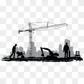 Construction Silhouette , Png Download - Construction Crane Vector, Transparent Png - construction silhouette png