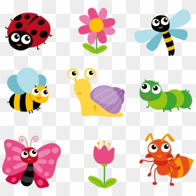 Insect Cartoon Clip Art - Animais De Jardim Desenho, HD Png Download - cute butterfly png