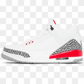3 Retro White / Fire Red / Cement Grey - Sneakers, HD Png Download - white fire png