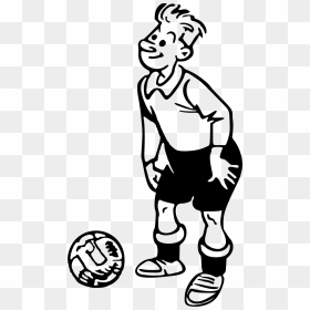 Soccer Player 2 Clip Arts - Drawing Of Football Player Cartoon, HD Png Download - soccer player silhouette png