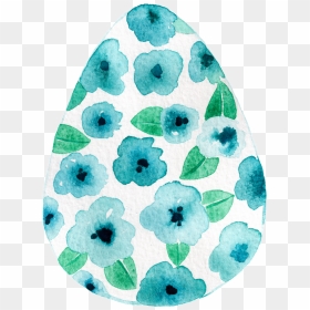 This Graphics Is Blue Flower Leaf Egg Shaped Hand Painted - Clip Art, HD Png Download - flower shape png