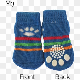 Blue Stripped, With White Paw Socks - Sock, HD Png Download - white paw png